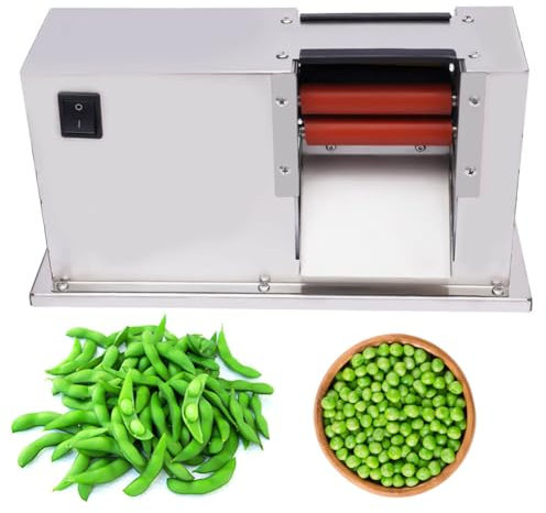 Desgranadora de Guisantes semiautomática de 20 W, máquina desgranadora de Guisantes eléctrica de Doble Tambor 50 RPM 22 lbs/h de Salida Peladora de Guisantes y peladora para guisan