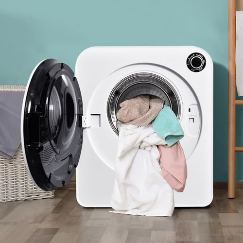 Qiang Mini Asciugatrice 3Kg,830W,Canna Interna in Inossidabile,Filtro Triplo,5 Programmi,Protezione Contro Surriscaldamento,può Essere Montato a Parete,per Piccoli Appartamenti O Dormitori
