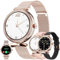 ZPIMY Smartwatch Damen mit Telefonfunktion, 1,2 Zoll Stahl Smart Watch mit Diamant|123 Sport|Menstruationszyklus|SpO2|Schlafmonitor|Sportuhr Aktivitätstracker für Android iOS|Geschenke Damen (Gold)