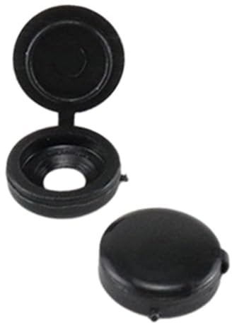 150pcs Plastic Hinged Screw Cover Caps, Black Screw Snap Covers Washer Flip Tops for Covering Screw Heads Protection, 13.5mm