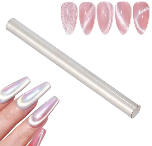 NICENEEDED Cat Eye Magnet Tool for Nails, Super Long Double Ended Nail Magnet Pen, 3D Cat Eye Nail Polish Magnet Wand Powerful Cat Eye Magnetic Stick for Handmade Nail Art