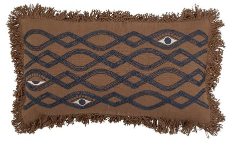Bloomingville Galia Kissen, Braun, Baumwolle, L50xB25 cm