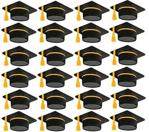 LALAFINA 10sheets Graduation Hat Stickers Self-Adhesive Cap Labels for Party Favors Decorative Cards Envelope Sealing and Graduation Celebrations