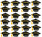 LALAFINA Graduation Cap Stickers 10 Sheets Black Graduation Hat Sealing Labels Grad Party Favor for Graduation Party Decor Envelopes,Chocolate,Cards Wrap