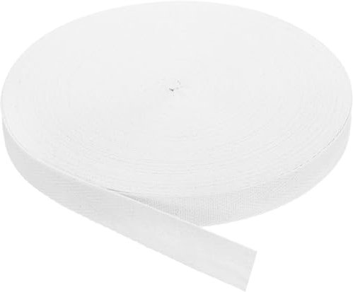 Köperband gerades Band Nahtband Baumwolle Bänder (weiß - 10 Meter, 15mm Breite)