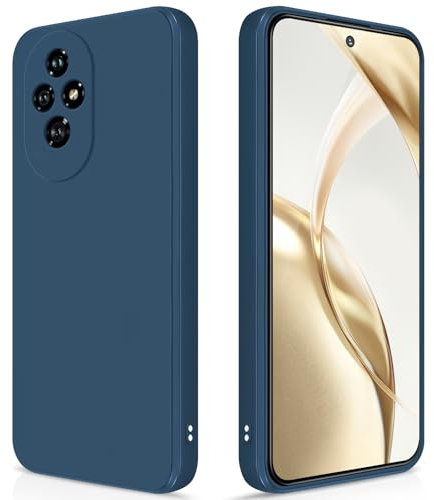 GiiYoon Coque pour Honor 200 5G Case en Silicone, Etui de Protection Antichoc Etui Housse Silicone Ultra-Mince avec Couche Intérieure en Fibre et Protection pour Caméra, Bleu