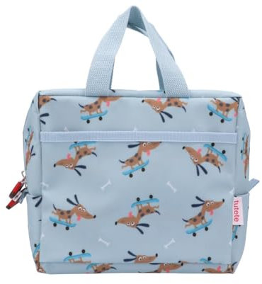 Tutete Bolsa Térmica Porta Alimentos | Nevera Portátil Pequeña y Fácil de Usar para Niños | Ideal para Almuerzos y Meriendas | Con Asas y Bolsillo Exterior, Lavable y Resistente | Skater Dog
