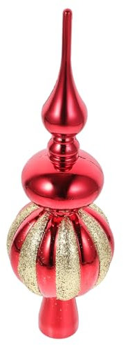 Cabilock Weihnachtsbaumspitze Weihnachtsdekoration dekorative Baumspitze Weihnachtsbaumschmuck würfelunterlage LEDs Leuchtmittel Weihnachtsschmuck Baumwipfelverzierung Plastik rot