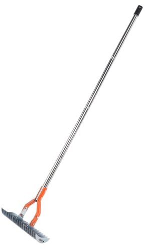 Rastrello Arieggiatore per Paglia, Rastrello Arieggiatore da 14,7 Pollici per Prato Rastrello Arieggiatore con Manico per la Pulizia 'erba Morta Che Allenta il Terreno, Robusto