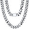 U7 Männer Miami Panzerkette Edelstahl Halskette Herren Kette 12mm Silber Herren Halskette Schicke Gliederkette Silber Miami Kubanisch Kette Edelstahlkette Herren Halsreif Halsschmuck für Weihnachten