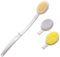 Wenrescry Cepillo espalda ducha, Cepillo ducha espalda con mango largo, aplicador crema espalda, 3 en 1 limpiador de espalda y aplicador de loción para ducha, 3 cabezales intercambiables
