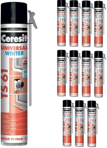 Winter Bauschaum Montageschaum PU Schaum TS 61500ml - Effektiver Dämmung- und Fugenfüller-Schaumstoff für präzise Anwendungen - Schaum zum Isolieren (12 x 750ml)