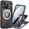 Lanhiem für iPhone 16 Pro Hülle Wasserdicht,Handyhülle für iPhone 16 Pro IP68 Wasserfest Schutzhülle mit Magsafe,360 Outdoor Case Stoßfest Staubdicht Panzerhülle mit Kameraschutz/Displayschutz,Schwarz