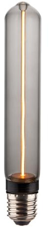 LUXULA LED Filament Leuchtmittel TUBE LINE Smoke - Röhre T30 E27 2W 65lm 1800K Warmweiß dimmbar - Vintage Design Ambiente Deko Glühbirne Lampe