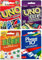 Mattel Uno, Flip, Blink und Phase 10 Kartenspiel, Combo Pack of 4
