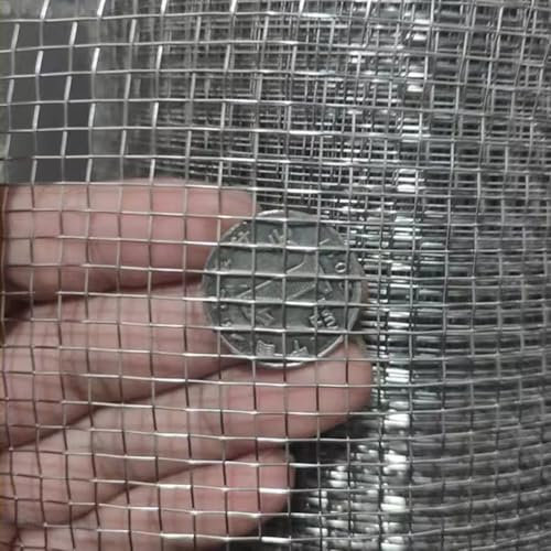 HEFJIAYCIQ Heavy Duty Stainless Steel Mesh Screen, 5 Mesh - Wire Diameter 0.6Mm - Hole 4.5Mm - No Easily Rust Metal Air Bricks Screen for BBQ, Roof, Wall, Fireplace Flue,Silver,1x2m(39x78inch)
