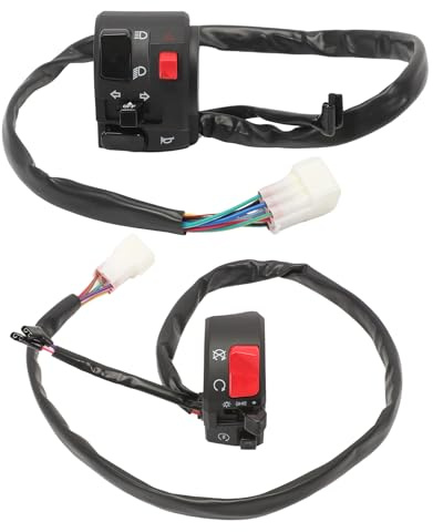Anlseiod 1 para Motorrad Schalter Lenkerschalter 22mm 12V DC für Blinker Blinkerschalter Blinkerschalter Fernlicht Abblendlichtschalter Motorrad Schalter Lenker Controller
