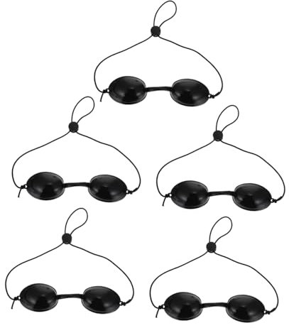 FOMIYES 3 Sätze -augen Maske Schutzbrille Einstellbar Sonnenbank-brille Kompakte Augenmaske Leichtgewichtige Augenmaske Led-licht-augenschutz Sicherheits-augenklappe Black 5 Stück * 3