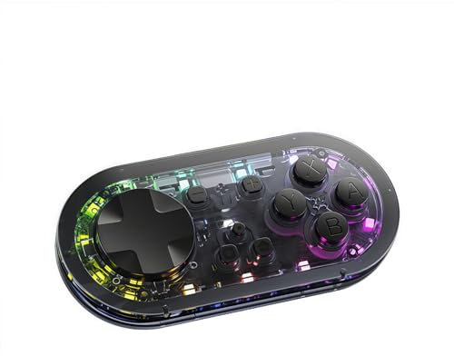 Mini Bluetooth Gamepad for Switch/PC/Android, Wireless Gaming Controller - Turbo Wake Up | Adjustable Vibration | Rapid Fire Function | RGB Light | Interchangeable Buttons