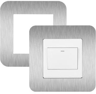 JJWNMLL 2Pcs Light Switch Cover Plates Silver,Single Light Switch Surround