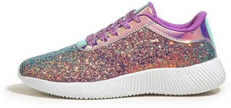 LUCKY STEP Sneakers Donna Glitter con Lacci | Tomaia glitter, soletta imbottita, interno morbido, lacci e suola in gomma testurizzata per look casual.