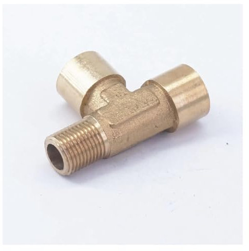 BgnEhRfL Messing-Rohrverschraubungen 2 stücke 1/4 Weiblich-Weiblich-Männlich T 3 Weg Messing Rohr Fitting Anschluss Wasser Kraftstoff Gas