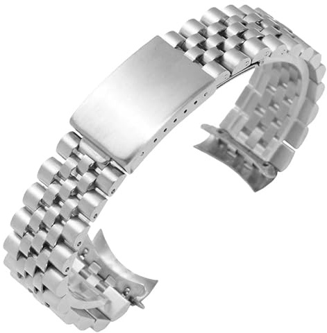 ROUHO Edelstahl Uhrenarmband Kette Faltschließe Ersatz Uhr Armband für Rolex Oyster Perpetual Datejust