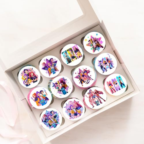 KPOP Wafer Rice Paper Cupcake Topper Cake Decoration Pack of 24