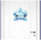 Samunshi® Polizeiauto Wandtattoo Türschild mit Name personalisierbar Kinderzimmer Türaufkleber Baby Wandaufkleber - 110x95cm mehrfarbig