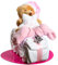 Windeltorte Mädchen in Rosa – Motorrad mit Kuscheltier, Geschenk zur Geburt & Taufe – Handgefertigte Baby Windeltorte mit Windeln, Mullwindel & Glückwunschkarte