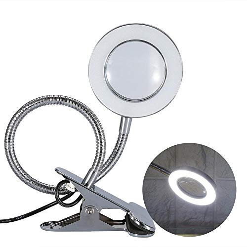 Led Usb Tattoo Beauty Lupenlampe, Tageslichtleuchte Lupenleuchte Usb, 2.5X Kaltlicht Lupenleuchte Metallschlauchclip Schwenkarm Schreibtischlampe Tattoo Lampe für Augenbraue Tattoo Maniküre Wimpernve