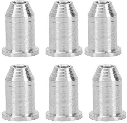 Bnineteenteam 6 Pcs Guitar Through Body String Ferrules for Electric Guitar (Silver) String Ferrules Performance Accessory Musical Instrument Accessories