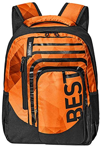 PEDEA Unisex Rucksack „BESTLIFE BREVIS“ Schultasche Freizeittasche mit Laptopfach bis 15,6 Zoll (39,6cm), orange