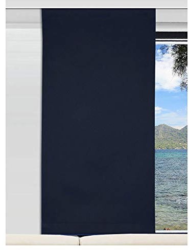 SeGaTeX home fashion Deko-Paneele Flächengardine Mattis | Höhe 40 – 200 cm nach Maß | schwarz Unifarben für Caravan Wohnwagen | Flächenvorhang