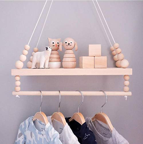 IVAILEX Wandregal Kinderzimmer, Hängeregal Kinderzimmer, Schweberegal Holz, Verwendet für Raumaufbewahrung, Schlafzimmer, Wohnzimmer, Kinderzimmerdekoration