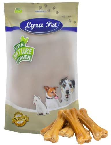 Lyra Pet® 50 STK. Kauknochen aus Rind ca. 12 cm | Naturbelassener Kausnack | Proteinreicher Hundeknochen zur Zahnreinigung | Langer Kaugenuss aus Rinderhaut | Nährstoffreich | Fettarmer Kauartikel