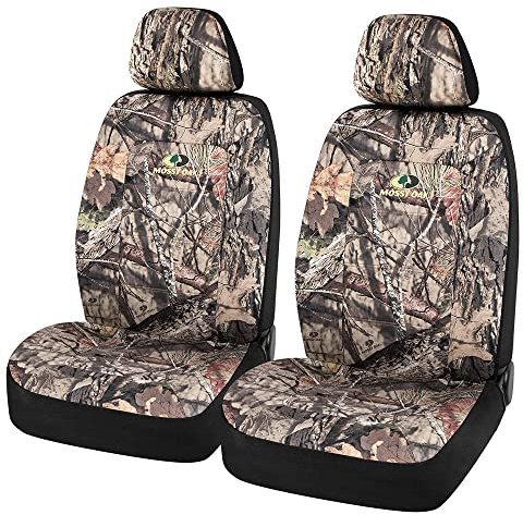 Mossy Oak Camo Sitzbezüge für niedrige Rückenlehne, hergestellt aus Baumwoll-Twill, Airbag-kompatibel, universell passend für die meisten Schalensitze, offizielles Lizenzprodukt