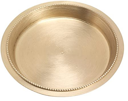 NKlaus Assiette à Perles Ø11cm Laiton Massif Or Mat Bougeoir Soucoupe Assiette décorative 10494