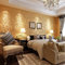 MEAIHOME Modern Victorian Damask Embossed Textured Non-Woven Material Living Room/Bedroom Non-Pasted Gold Wallpaper Roll 1.73'W x 32.8'L