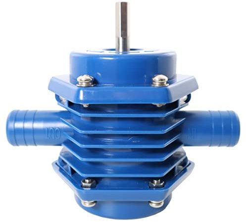 R&C Components Drill Pump - High Capacity Pump 40-50L Per Min Flow Rate - Water, Salt Water, Oil, Fuel Pump, Blue Heavy Duty Plastic Casing