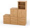 ben+camilla.com Square Massivholz Stufenregal Rechts-Anschlag | Regalwürfel-Set Dresden | 114,8 x 117,6 x 32 cm in Buche | mit Türen und Schubladen