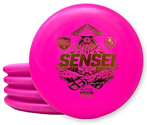 Discmania Sensei Disc Golf Putter – Disc Golf Putter Pack – Active Base Sensei Putter mit stabilem Disc Flight, Practice Putter Pack (Farben können variieren) (5 Stück)