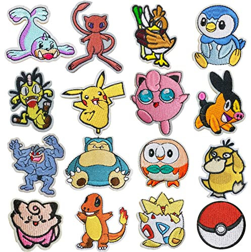 Patches zum Aufbügeln 16pcs Bügelflicken Kinder Flicken zum Aufbügeln Kinder Bügelbilder Aufnäher zum Aufbügeln Aufbügelflicken Sticker zum Aufnähen für T-Shirt Jeans Kleidung Hüte Taschen