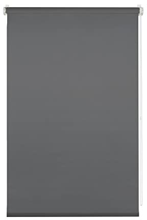 Deco Company Klemmrollo, Blickdicht, Lichtdurchlässig, Lichtschutz, Blendschutz, Rollo für Fenster ohne Bohren, Polyester, Anthrazit, 60 x 150 cm