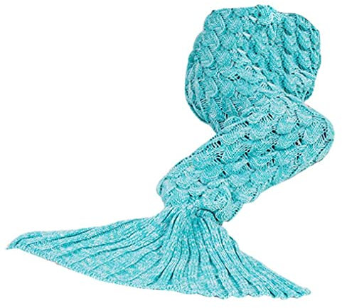 Kinder Meerjungfrau Schwanzdecke, Tragbare Häkelschlafdecke Handgefertigter Schlafsack Für Kinder Teenager Grün Grün