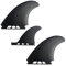 UP100 MR Twin Fins + Trailer (2+1 Fins) Surfing Surfboard Fin for Futures Single Tab schwarz