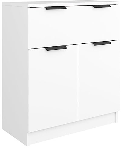 vidaXL Sideboard Cupboard Storage Console Side Cabinet Home Organiser Living Room Indoor Telephone Drawer Cabinet White Engineered Wood