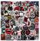 Jagowa 100PCS Gothic Stickers - Waterproof Punk Horror Thriller Stickers for Notebook, Laptop & Luggage - Red & White