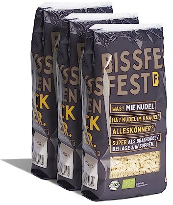 bissfest Bio Mie Nudeln 750 g (3 x 250 g) - vielseitige asiatische Nudeln für Wok, Suppengerichte oder als Beilage
