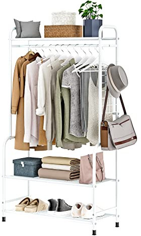 Solerconm porta abbigliamento, appendiabiti a porta cappotto porta vestiti appendiabiti appendiabiti con ruote per camera da letto mensola porta cappotti)